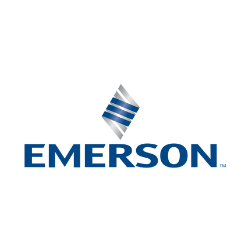 Emerson logo – global provider of industrial automation and control solutions, available through T Brighton Valves’ supply network.
